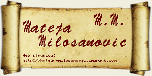 Mateja Milošanović vizit kartica